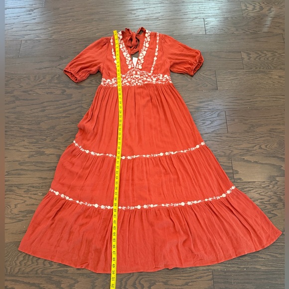 Baltic Born Santa Fe Embroidered Maxi Dress in Rust Size Medium NWT - Picture 4 of 10